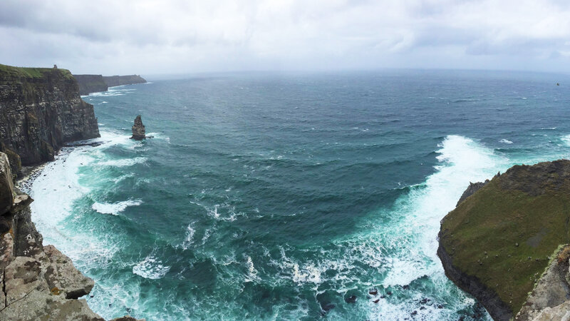 Cliffs and Ocean Waves — Blue, Dramatic