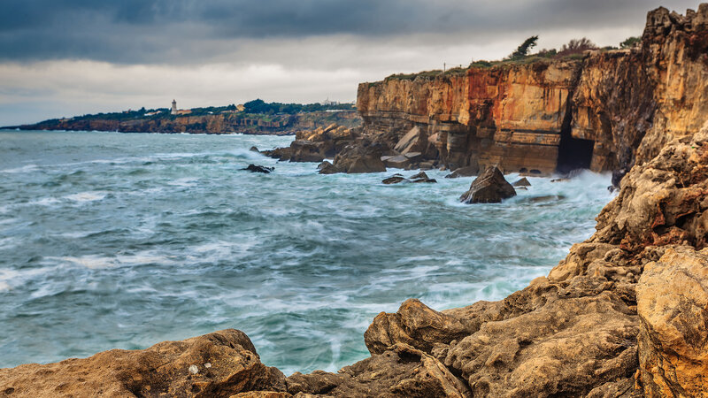 Cliffs and Ocean Waves — Blue