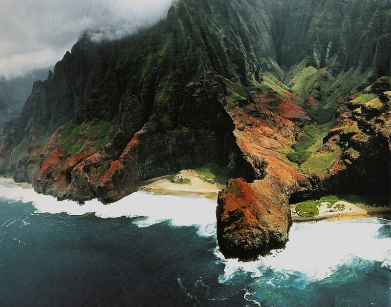 Cliffs and Ocean Waves — Green
