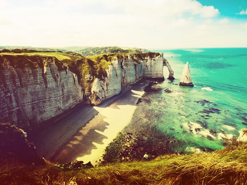 Cliffs and Sea Arch — Blue, Serene