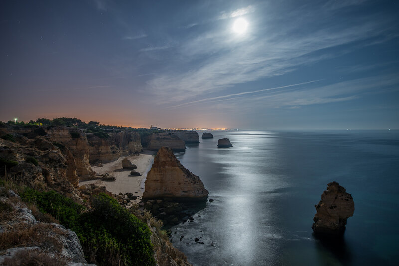 Cliffs and Sea at Night
