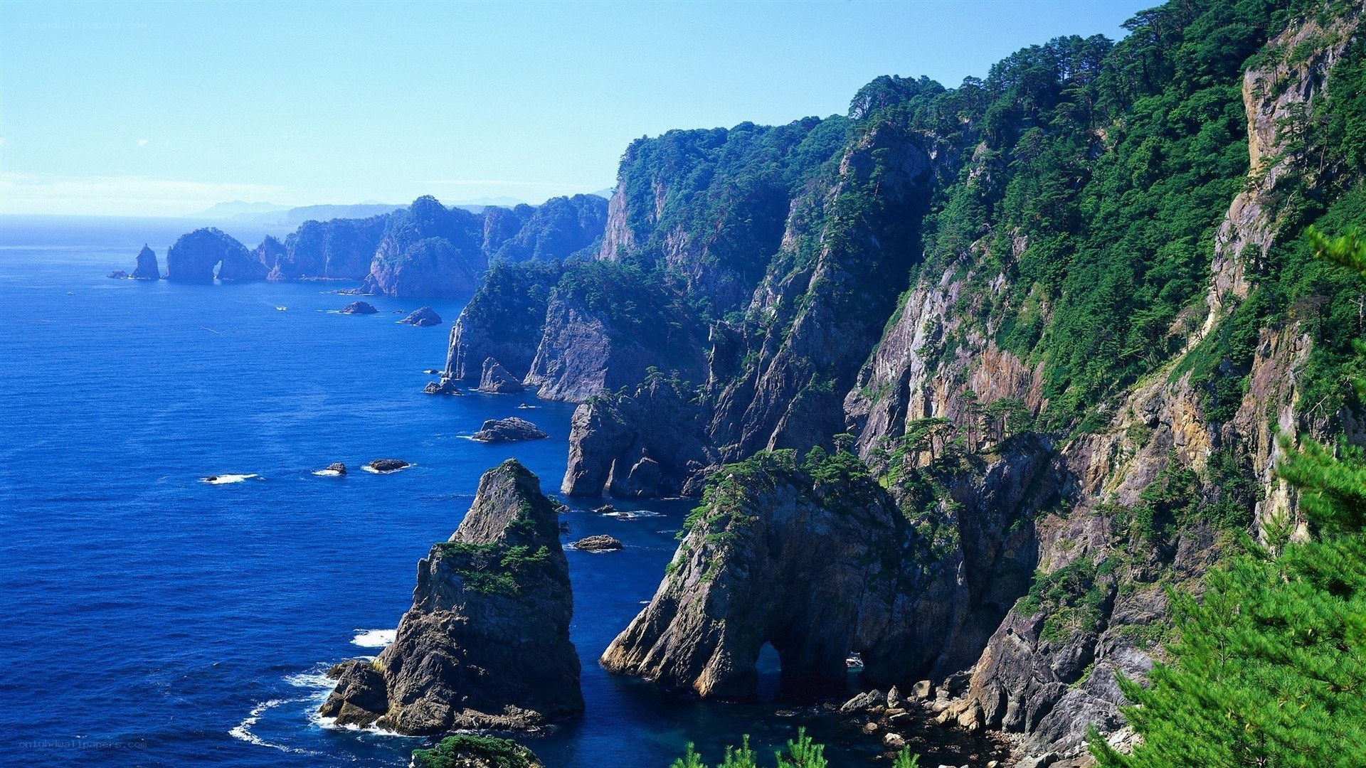 cliffs and sea in japan