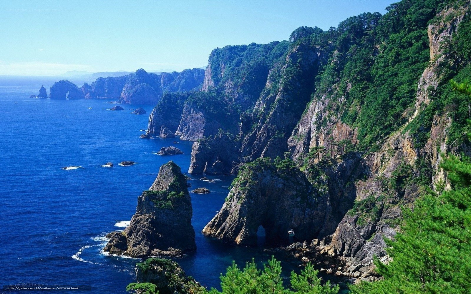 cliffs and sea in japan