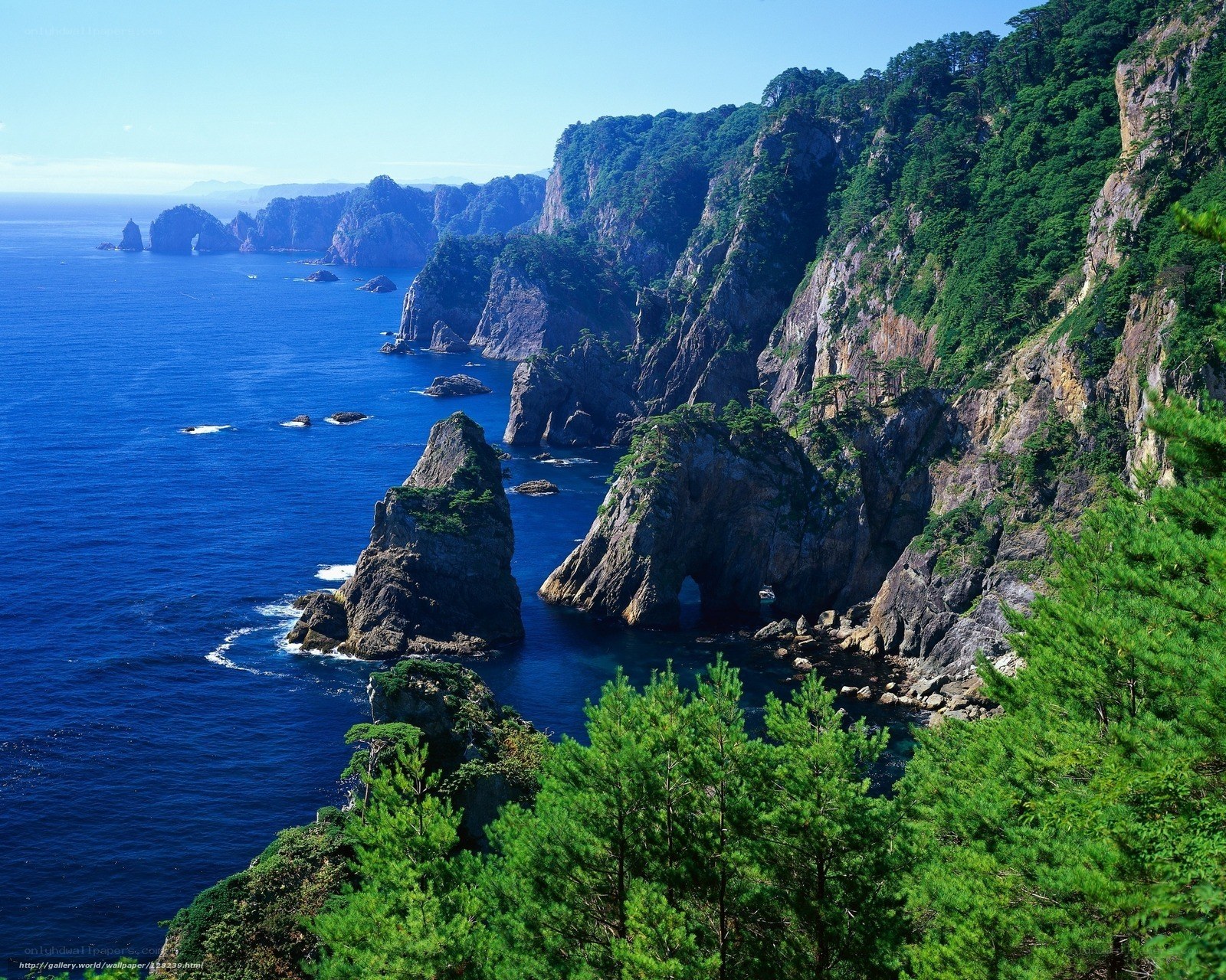 Cliffs and sea stacks at Cape Nojima