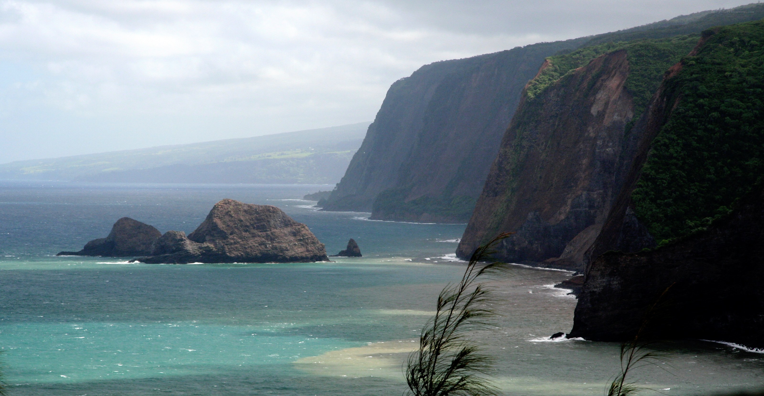 cliffs and sea stacks at hana