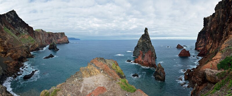 Cliffs and sea stacks at Ponta de São Lourenço