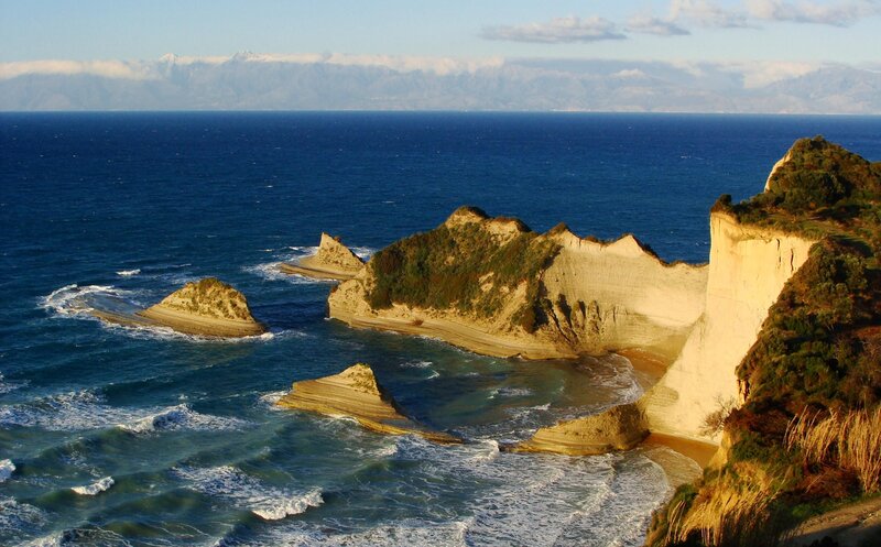 Cliffs and Sea Stacks — Blue, Serene, Afternoon