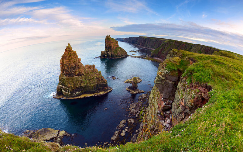 Cliffs and Sea Stacks — Blue, Serene, Morning