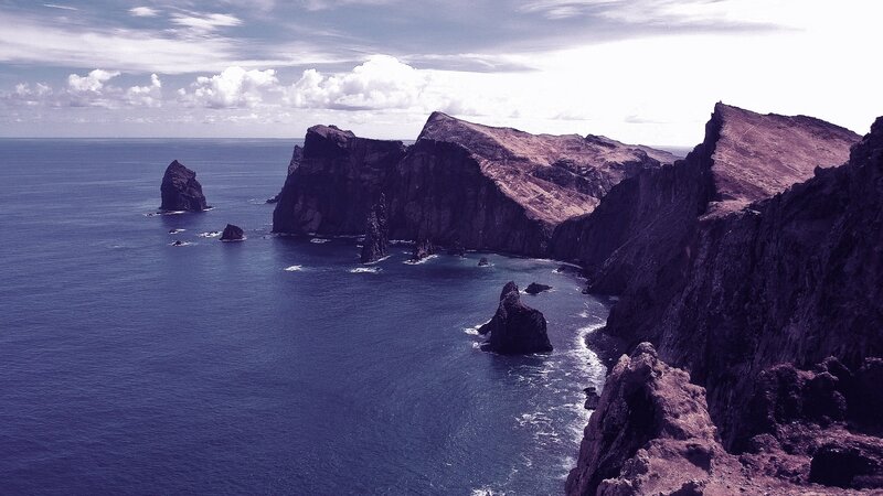 cliffs and sea stacks