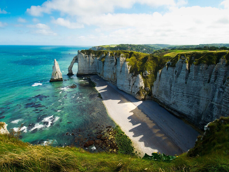 Cliffs at Étretat — Blue, Serene, Afternoon