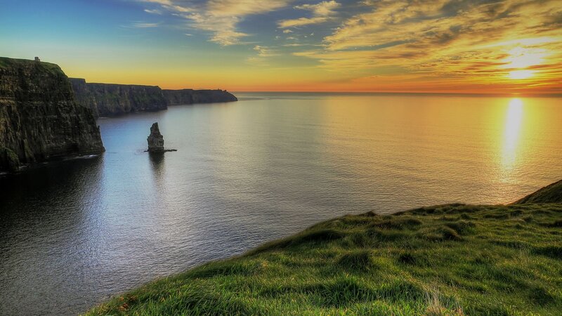 Cliffs at Sunset — Blue, Serene