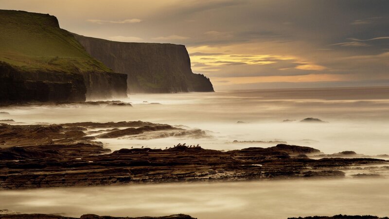 Cliffs at Sunset — Brown, Dramatic