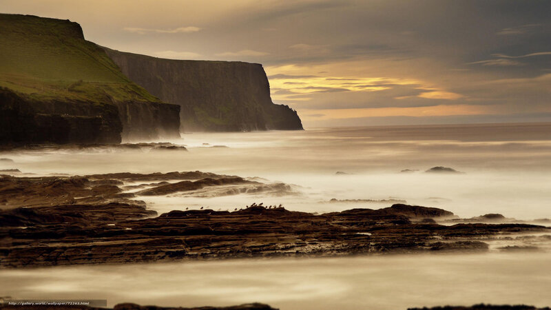 Cliffs at Sunset — Brown