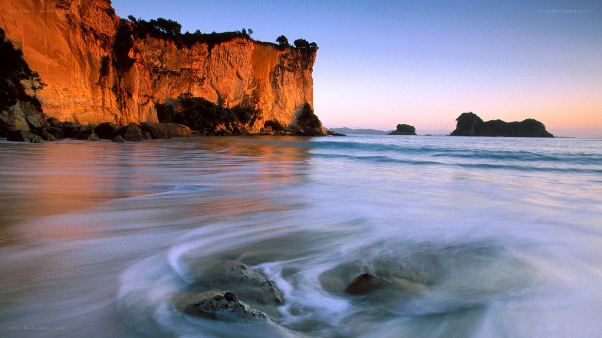 cliffs at sunset by the sea