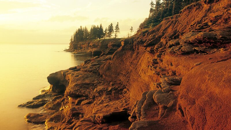 cliffs at sunset by the sea