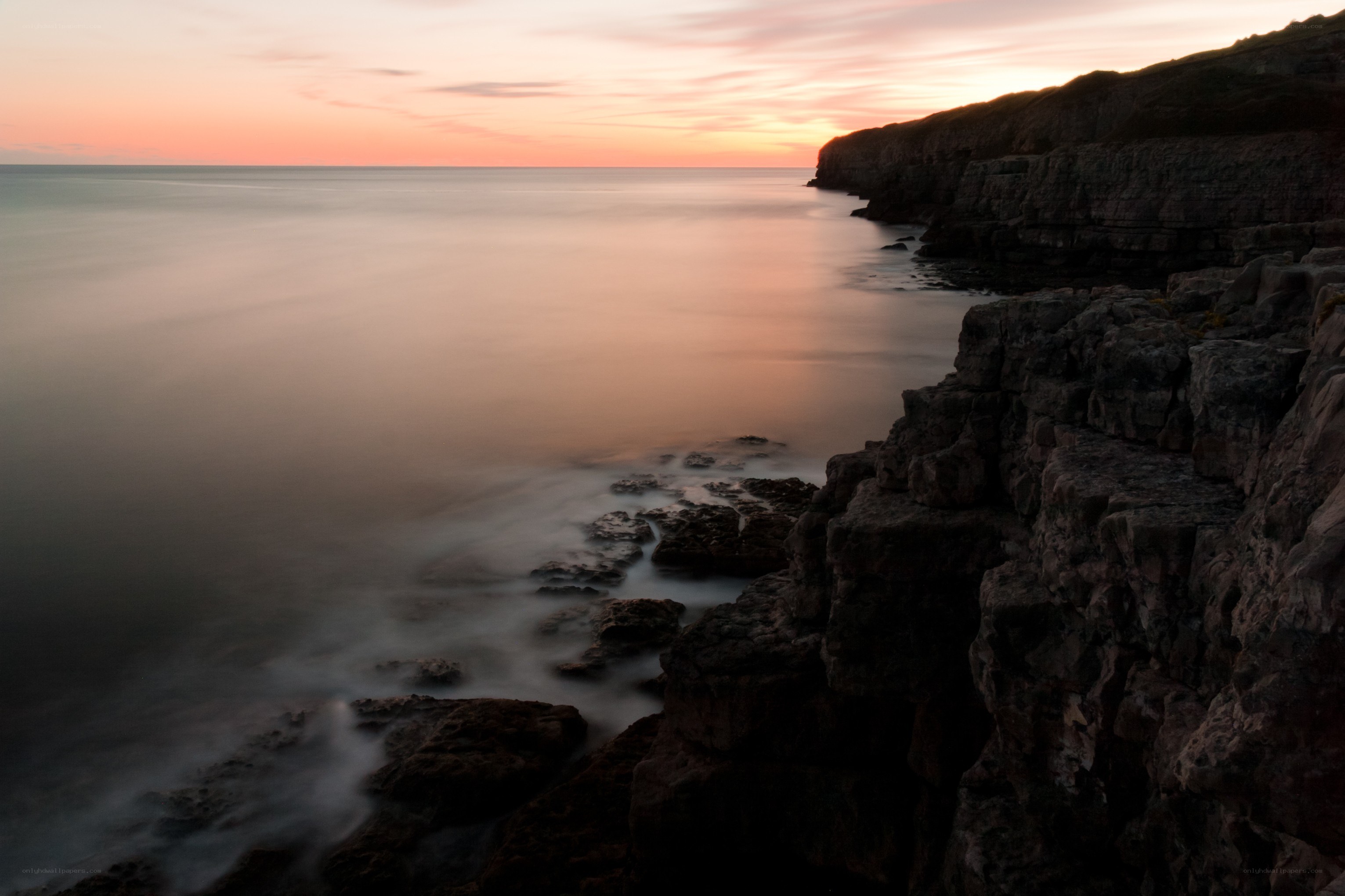 cliffs at sunset by the sea