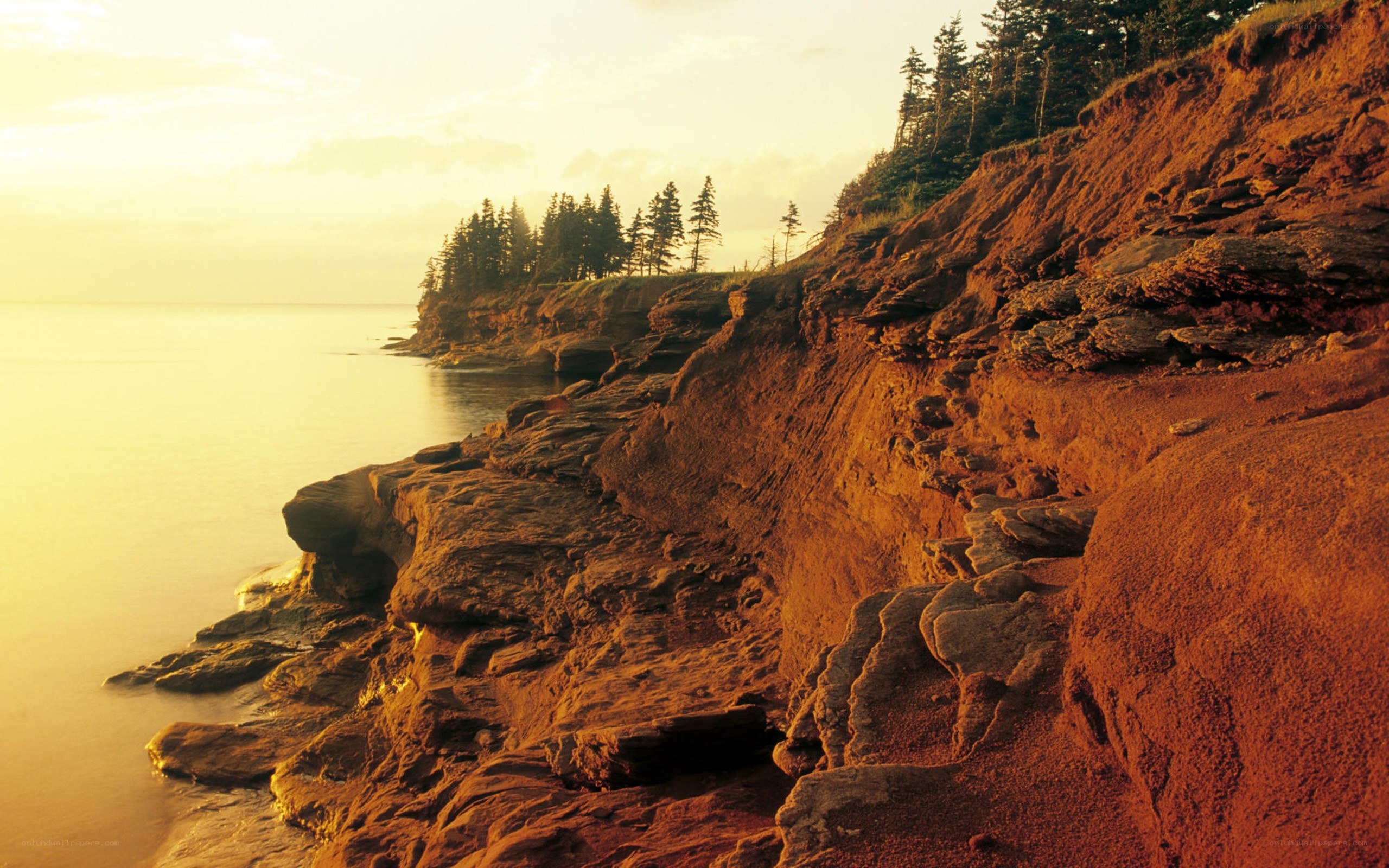 cliffs at sunset by the sea