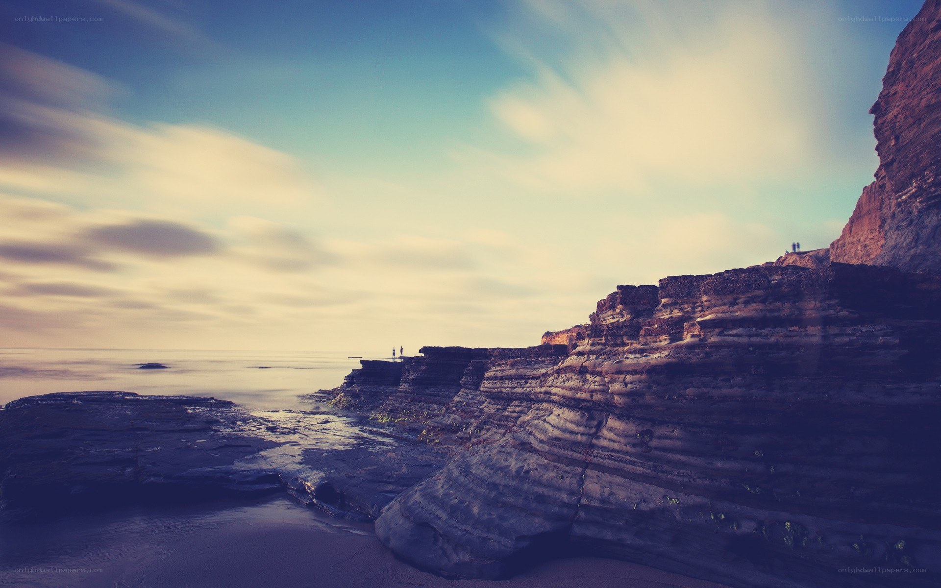 cliffs at sunset by the sea