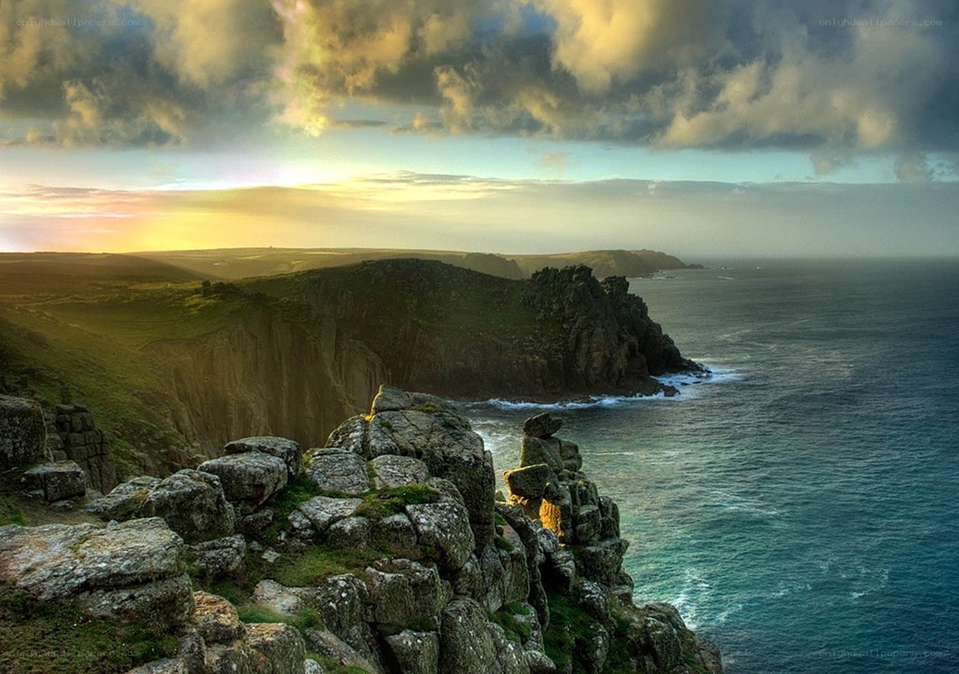 cliffs at sunset by the sea