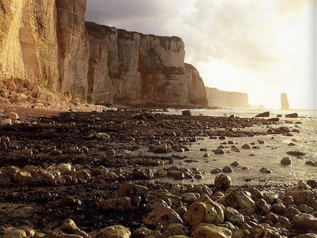 cliffs at sunset by the sea