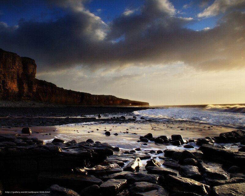 Cliffs at Sunset by the Sea