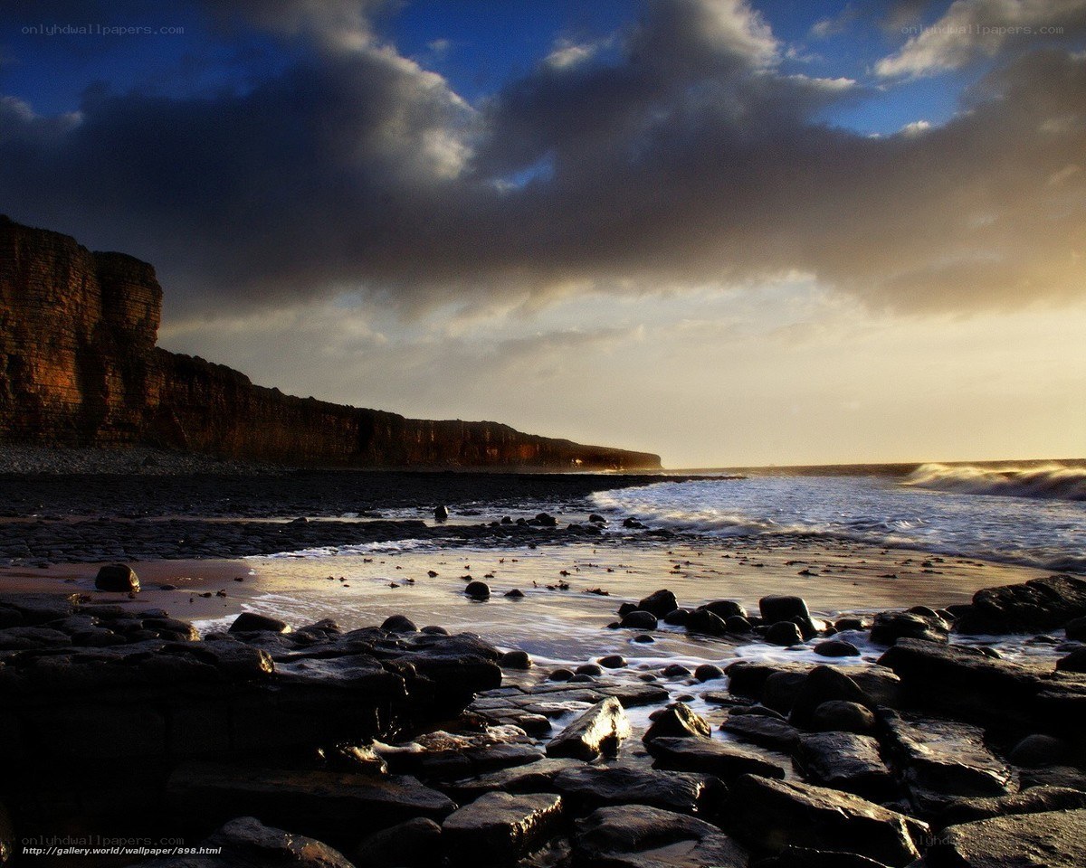 Cliffs at Sunset by the Sea