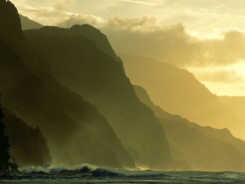 Cliffs at Sunset — Gold