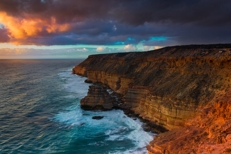 Cliffs at Sunset — Orange, Dramatic
