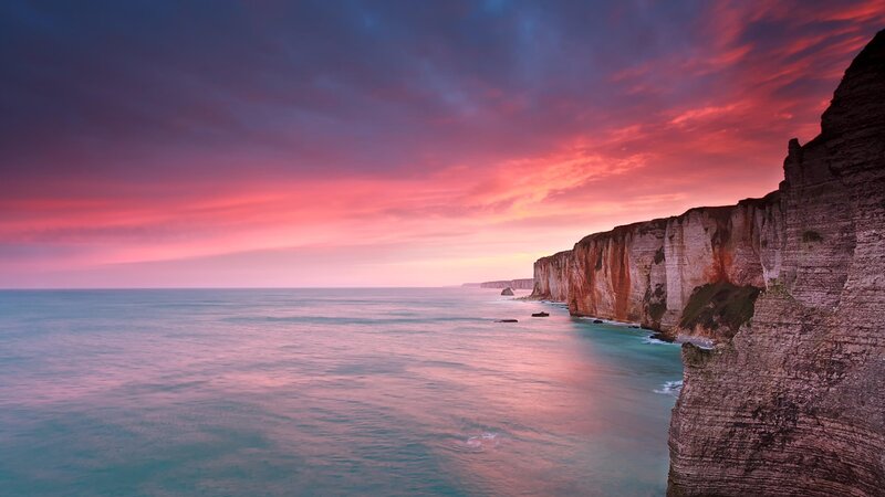 Cliffs at Sunset — Pink