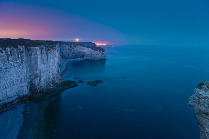 cliffs at twilight by the sea