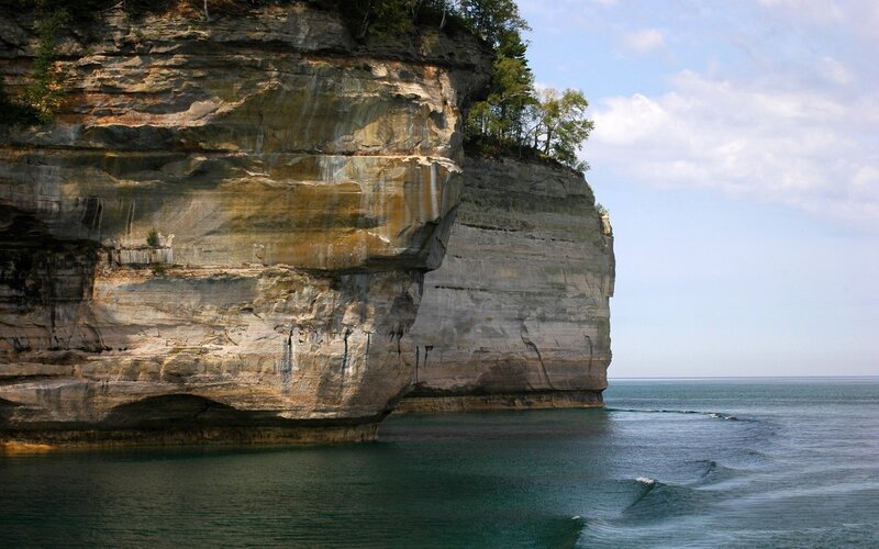 Cliffs by the lake