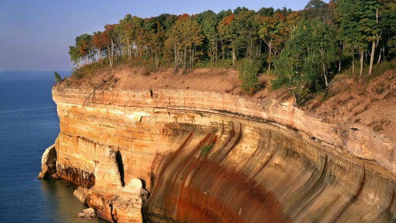 Cliffs by the lake