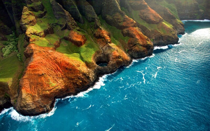Cliffs by the Ocean — Blue, Dramatic, Afternoon, Photograph