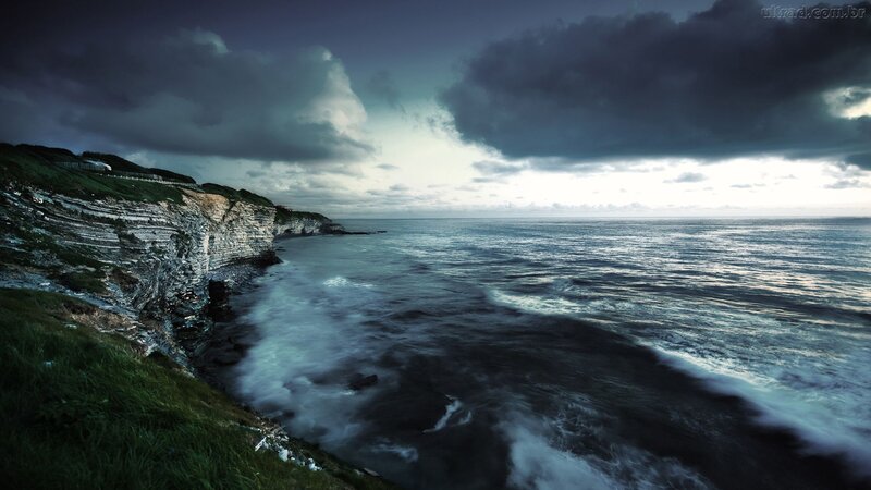 Cliffs by the Ocean — Blue, Dramatic, Sunset