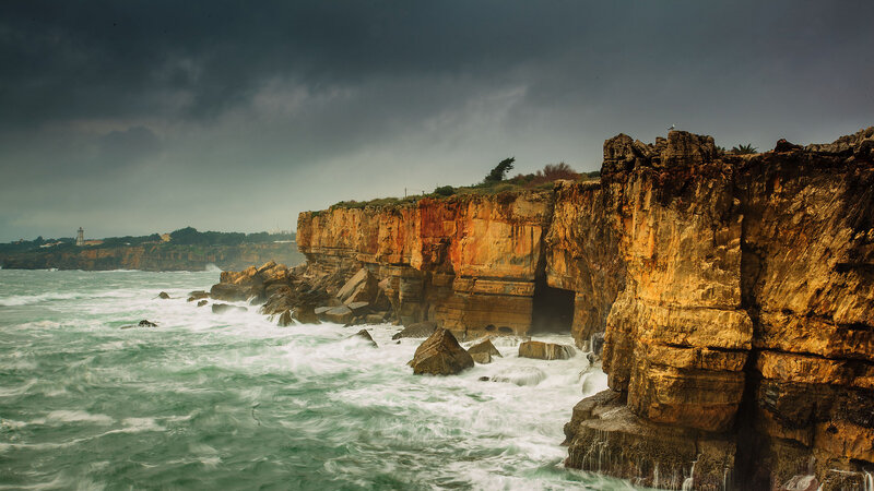 Cliffs by the Ocean — Gray