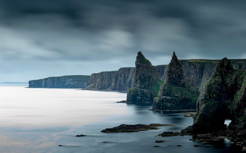 Cliffs by the Sea — Gray, Dramatic, Photograph