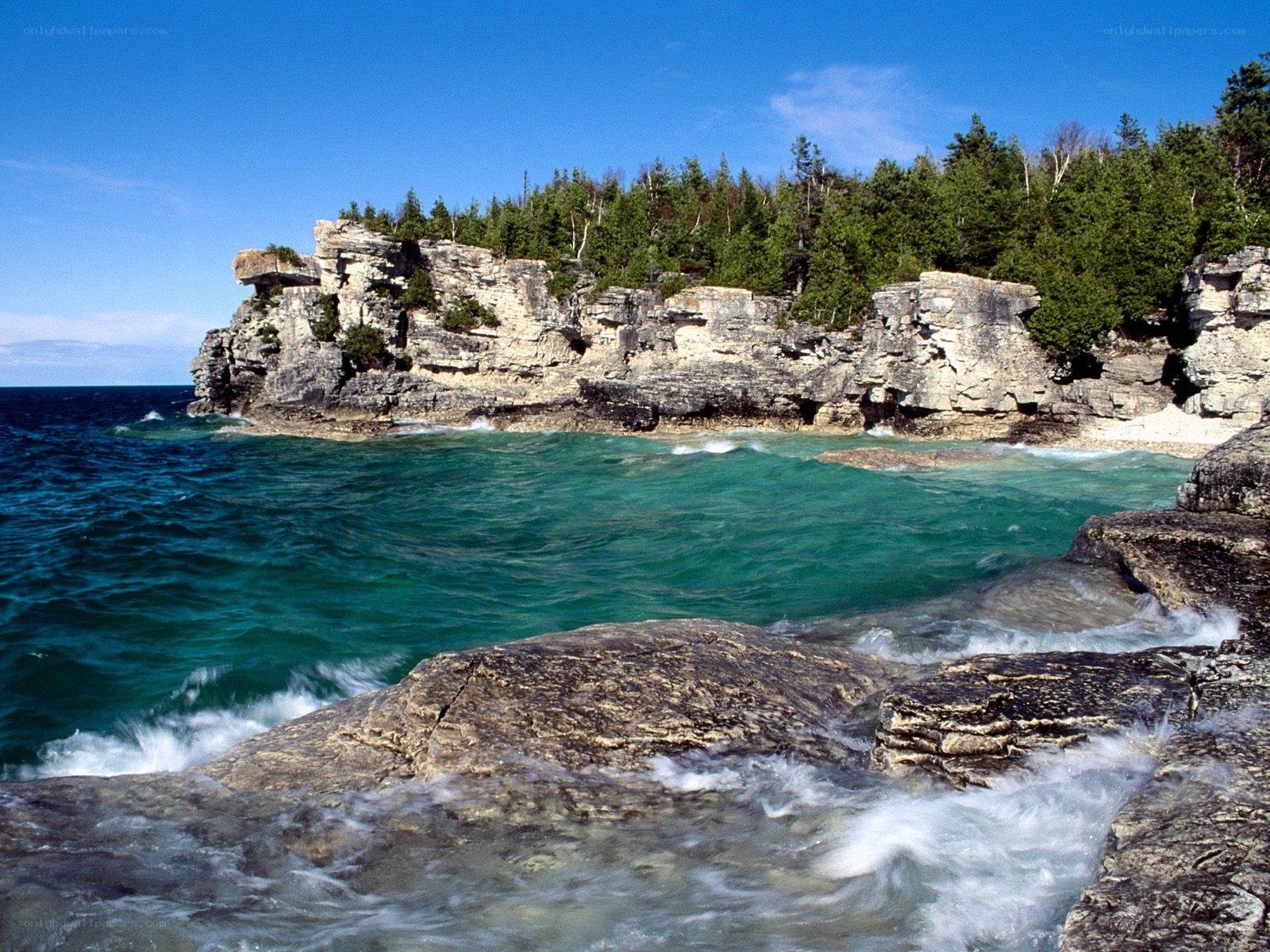 Cliffs by the turquoise sea