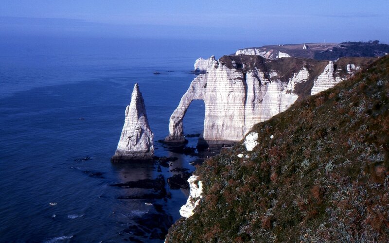 Cliffs of Étretat with natural arch