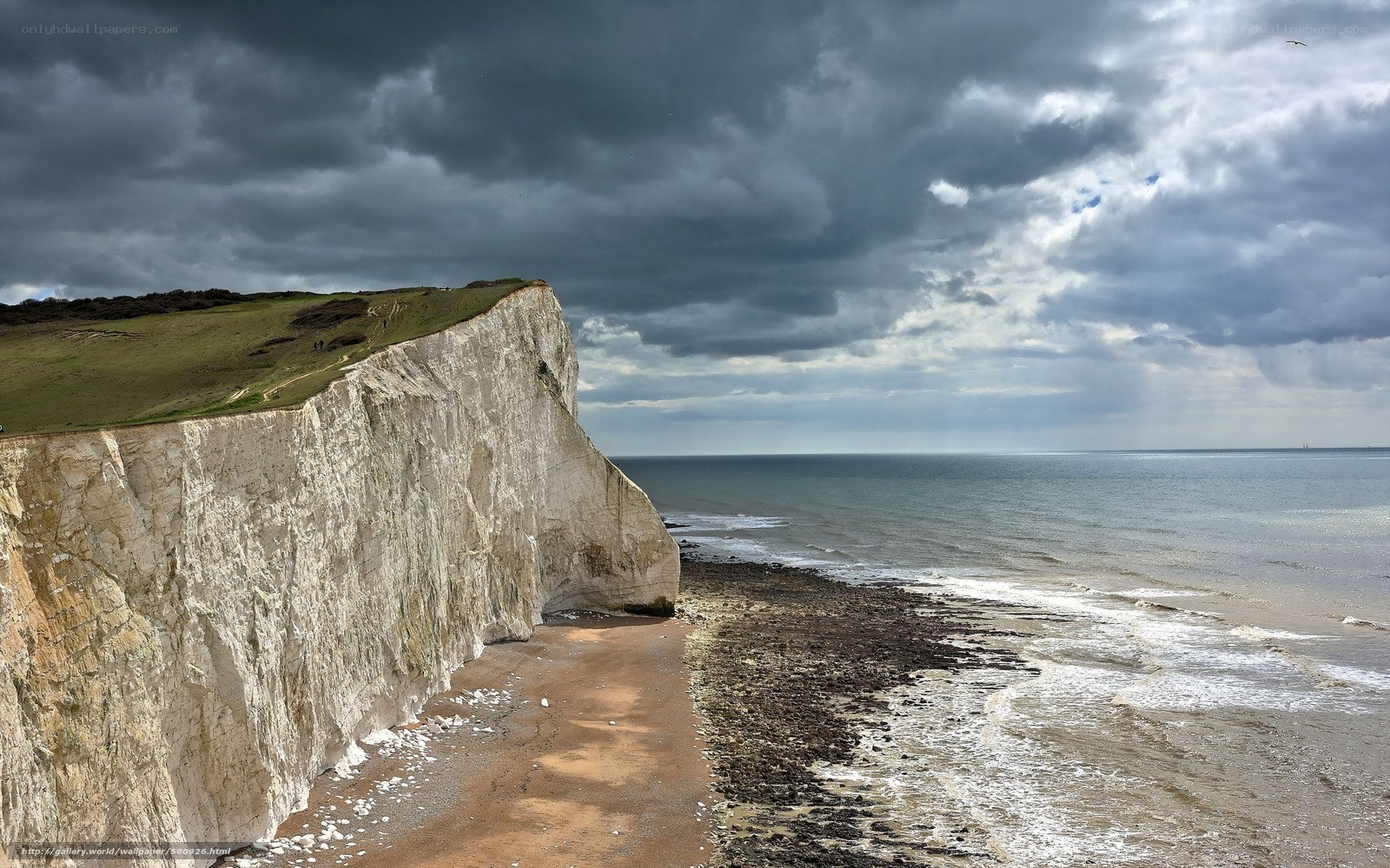 Cliffs of Dover under stormy sky