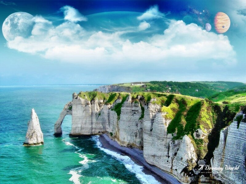Cliffs of Etretat — Blue