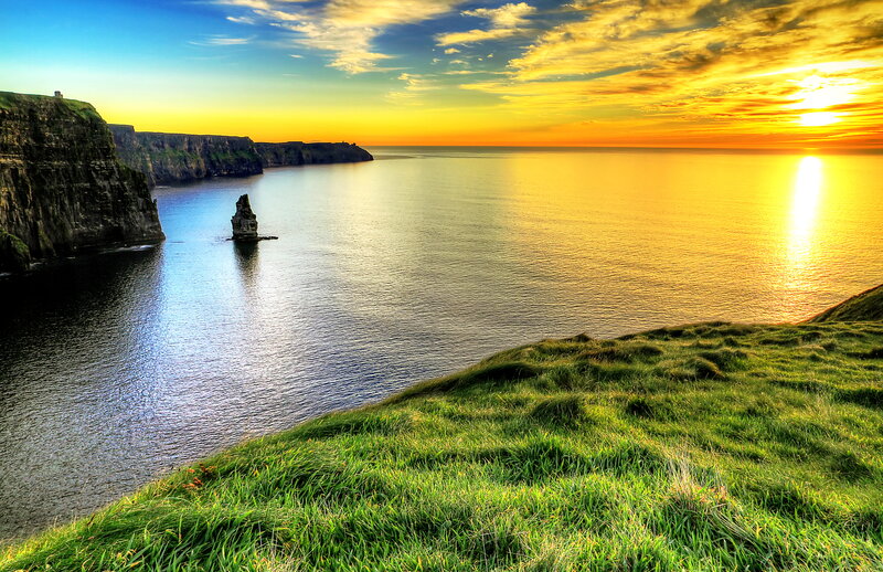 Cliffs of Moher at Sunset — Green