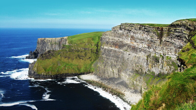 Cliffs of Moher — Blue, Dramatic, Afternoon, Photograph, Ocean, Grass
