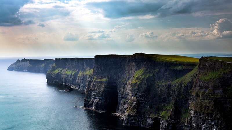 Cliffs of Moher — Blue, Dramatic, Afternoon, Photograph, Ocean, Sky, Clouds