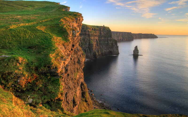 Cliffs of Moher — Green, Serene, Sunset