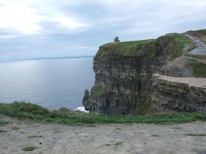 Cliffs of Moher with castle