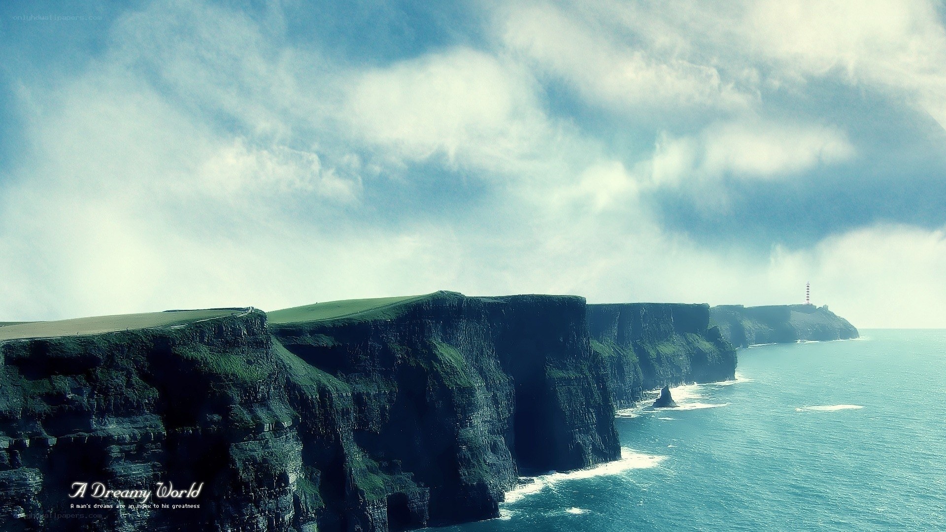 Cliffs of Moher with lighthouse