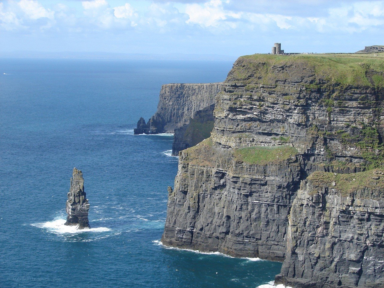 Cliffs of Moher with sea stack