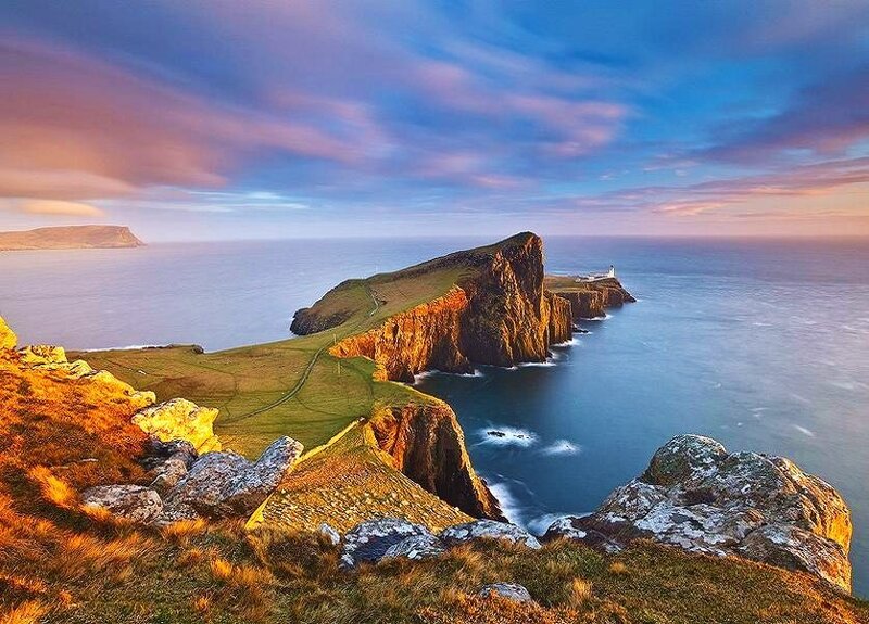Cliffs of Neist Point at sunset