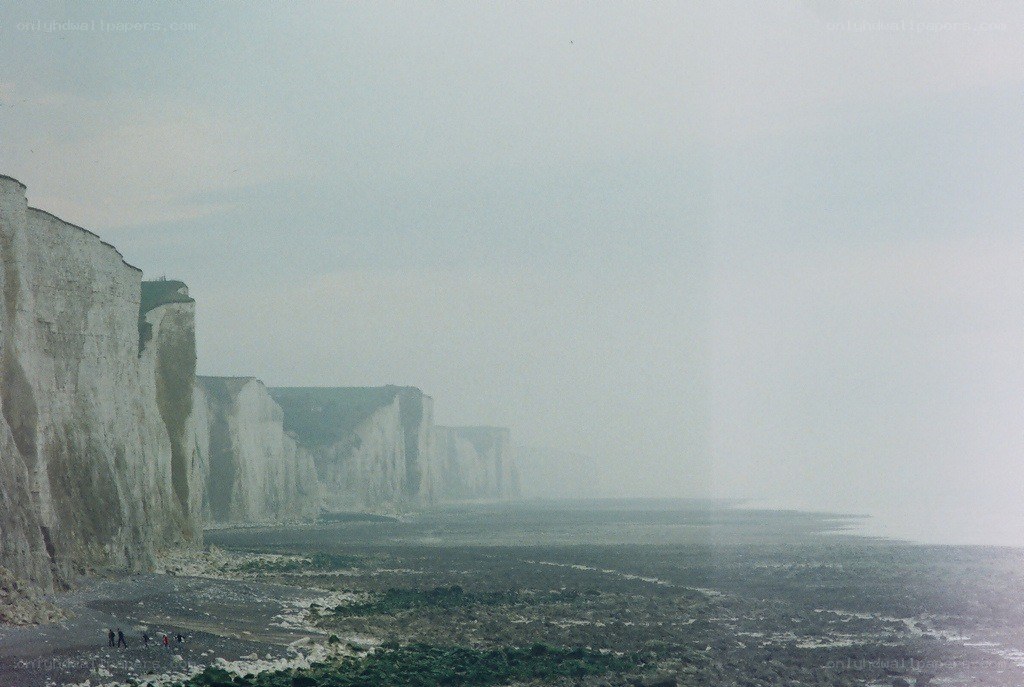 cliffs on a foggy day