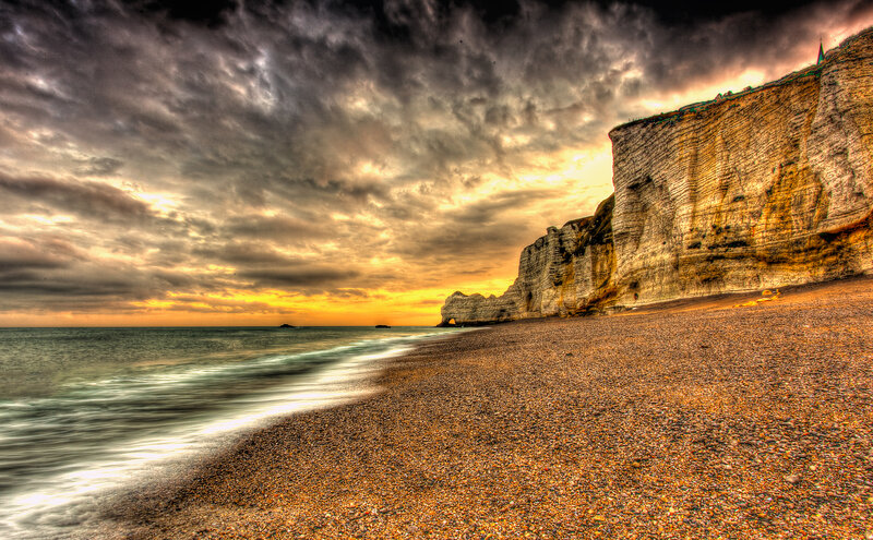 Cliffs on a Pebble Beach